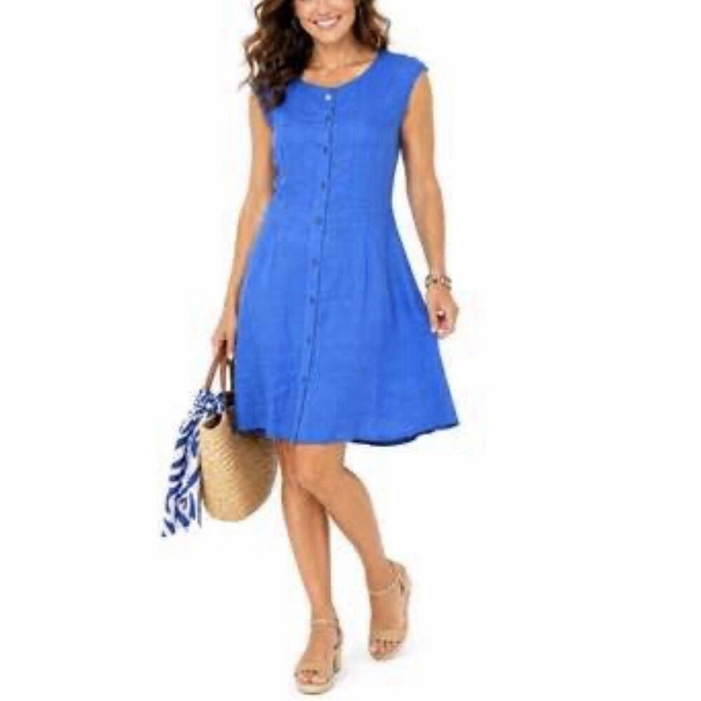 Theory Linen Blend Dress Button Front Mini Dress Size 4